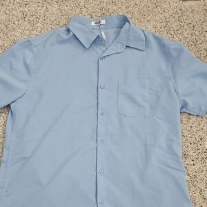 Casual Sky Blue Button Down Shirt